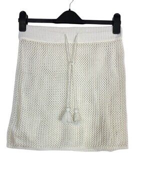 Crochet Beach cover up skirt with drawstring